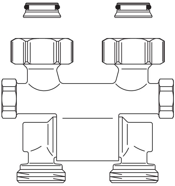 OV Heizkörper Hahnblock Multiflex F 3/4 ÜM x 3/4 AG Eck zum Entleeren  umstellbar